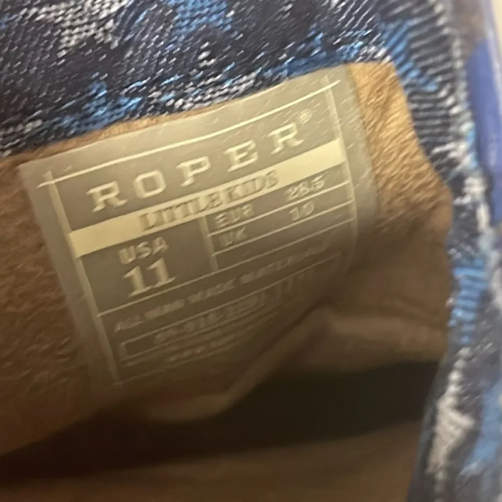 Roper Kids Lightning (Toddler/Little Kid) Blue and Brown Western Boots Size 11